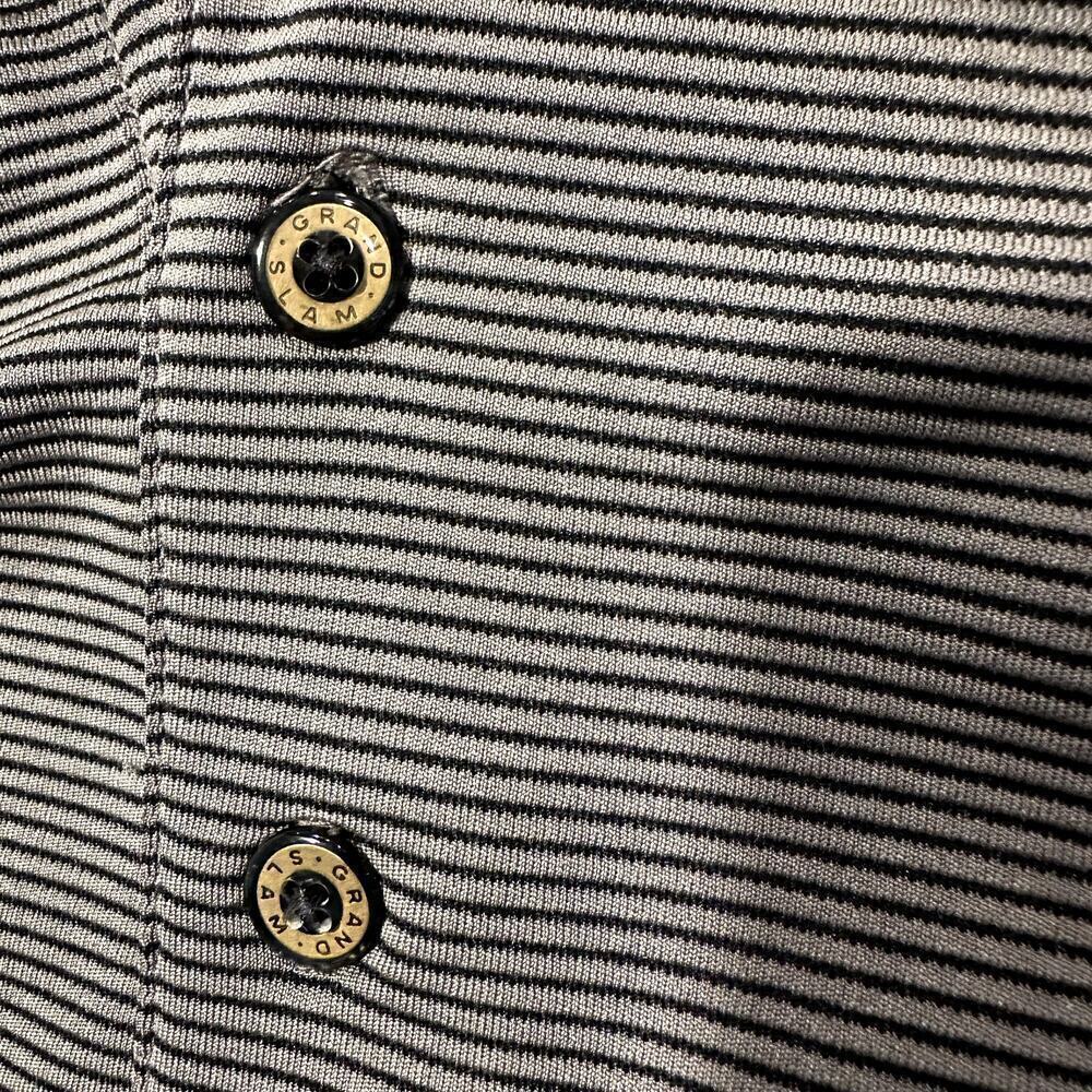 Grand Slam Golf Polo Shirt Men’s 2XL Gray Striped Performance Top - Picture 6 of 8